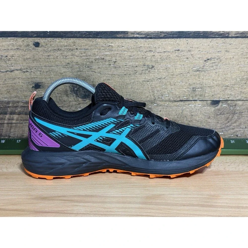 Asics Gel-Sonoma Trail Running Shoes Black Lavender Green 9 Beautiful Colorway